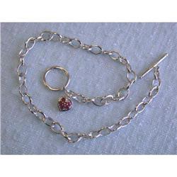 1039 10k White Gold Bracelet with Heart Charm