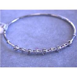 1063 14k White Gold Diamond Bangle Bracelet