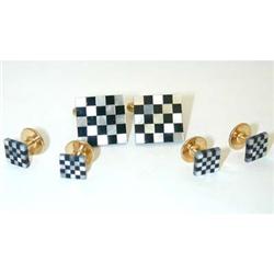 1084 Gold Plated/ Onyx/ Shell Dress Set