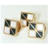 Image 1 : 1090 18K Gold/ Onyx/ Shell Cufflinks