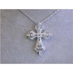 1119 18k White Gold Necklace with Cross Pendant