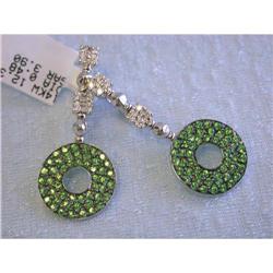1123 14k White Gold Earrings with Diamonds and Garnet