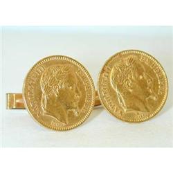 1130 14K Gold Coins Cufflinks