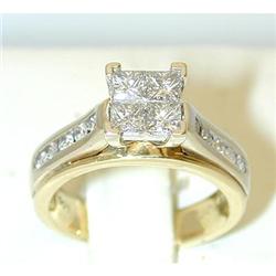 1131 14K 2 Tone Gold Ring w/ Diamonds