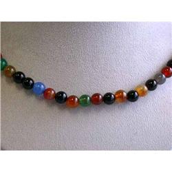 1143 Multi-colored Agate Stones with Silver Clasp