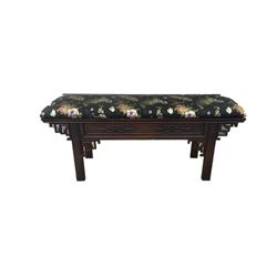 Oriental Wood Bench (Set of 2)