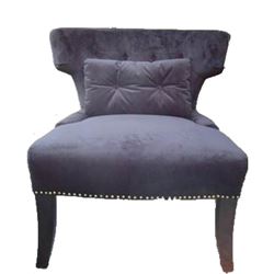 Black Velvet Slipper Chair (Set of 2)