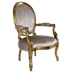 Silver Louie 2 Arm Chair (Set of 4)