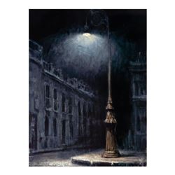 Fabian Perez, "El Farol" Hand Textured Limited Edition Giclee on Board. Hand Signed and Numbered 8/1