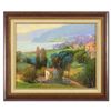 Image 1 : Ming Feng, "Hilltop View" Framed Original Oil Painting on Canvas, Hand Signed with Letter of Authent