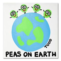 Todd Goldman, "Peas On Earth" Original Acrylic Painting on Gallery Wrapped Canvas, Hand Signed with 
