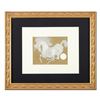 Image 1 : Guillaume Azoulay, "Sketch" Framed Original Pen and Ink Drawing with Hand Laid Gold Leaf, Hand Signe