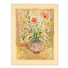 Image 1 : Edna Hibel (1917-2014), "Thistle Rose and a Day Lily" Limited Edition Lithograph, Numbered and Hand 