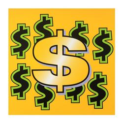 Steve Kaufman (1960-2010), "Dollar Sign" Limited Edition Hand Pulled Silkscreen on Canvas, Numbered 