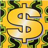Image 2 : Steve Kaufman (1960-2010), "Dollar Sign" Limited Edition Hand Pulled Silkscreen on Canvas, Numbered 