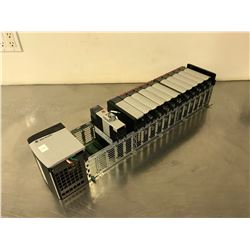 ALLEN BRADLEY 1756-A17 C 17 SLOT CHASSIS W/ MODULES