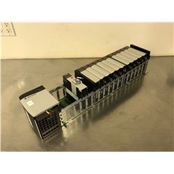 ALLEN BRADLEY 1756-A17 C 17 SLOT CHASSIS W/ MODULES