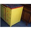 Image 2 : Vintage Yellow Wooden Cabinet on Casters (Missing 1) 39 by 24 by 31" T