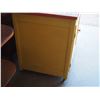 Image 3 : Vintage Yellow Wooden Cabinet on Casters (Missing 1) 39 by 24 by 31" T