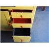 Image 8 : Vintage Yellow Wooden Cabinet on Casters (Missing 1) 39 by 24 by 31" T