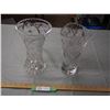 Image 1 : 2X THE MONEY - Fancy Etched Clear Glass Vases