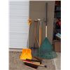 Image 1 : Rake, Snow Shovel, Shovel, Broom Ends and Wooden Handles
