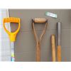 Image 5 : Rake, Snow Shovel, Shovel, Broom Ends and Wooden Handles