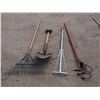 Image 1 : 2 Rakes, Spade (CNR), and Garden Tiller