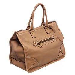 Prada Beige Leather Two-Way Medium Shoulder Bag