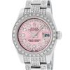 Image 1 : Rolex Ladies Stainless Steel Pink 5 ctw Diamond Datejust Wristwatch With Rolex B