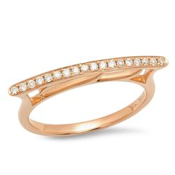 14K Rose Gold 0.13CTW Diamond Ring, (SI1/F)