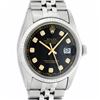 Image 1 : Rolex Mens Stainless Steel 36MM Black Diamond Datejust Wristwatch With Rolex Box