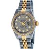 Image 2 : Rolex Ladies 2 Tone Yellow Gold Slate Grey VS Diamond Datejust Wristwatch