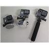 Image 1 : Qty 3 GoPro Cameras: 1 with  Extension Pole