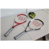 Image 8 : Qty 2 Wilson Roger Federer Oversize Tennis Racquets & Mesh Bag of Balls