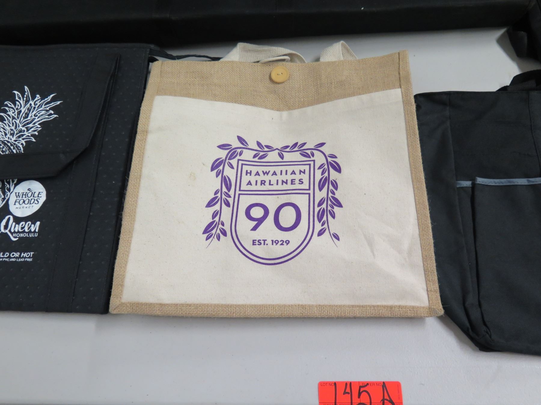 Qty 5 Bags Bank Of Hawaii Hawaiian Air Whole Foods Beeman Case Oahu Auctions