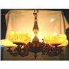 Image 1 : All casted bronze and alabaster chandelier #1078001