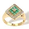 Image 1 :  18kt. Gold --- Emerald and Diamond Ring #1095433