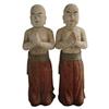 Image 1 : Old Wood Carving Buddhist Monks Statue #1104231