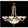 Image 1 : Alabaster stone and casted bronze chandelier.  #1104240