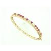 Image 1 : Fine Ruby and Diamond Engraved 14k Bangle #1116289