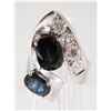 Image 1 : 14K Ladies White Gold SAPPHIRE & DIAMOND Ring