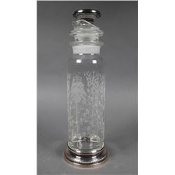 HEISEY Sterling Orchid Etched Cocktail Shaker