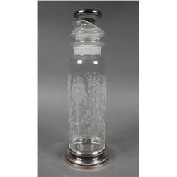 HEISEY Sterling Orchid Etched Cocktail Shaker