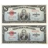 Image 1 : (2) UNC 1943 Republic of CUBA Peso Silver Certificate