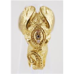 18K Gold Diamond & Ruby ELEPHANT Ring