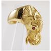 Image 2 : 18K Gold Diamond & Ruby ELEPHANT Ring