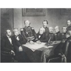 Civil War Engraving, A Council of War in 61