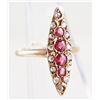 Image 1 : 14K Rose Gold RUBY & Mine Cut Diamond Ring