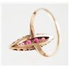 Image 2 : 14K Rose Gold RUBY & Mine Cut Diamond Ring